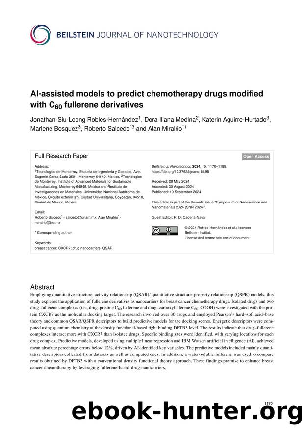 AI-assisted models to predict chemotherapy drugs modified with C60 fullerene derivatives by unknow