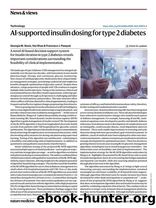 AI-supported insulin dosing for type 2 diabetes by Georgia M. Davis & Hui Shao & Francisco J. Pasquel