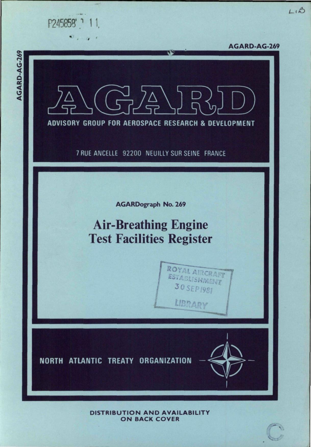 AIR-BREATHING ENGINE TEST FACILITIES REGISTER by Krengel J.H