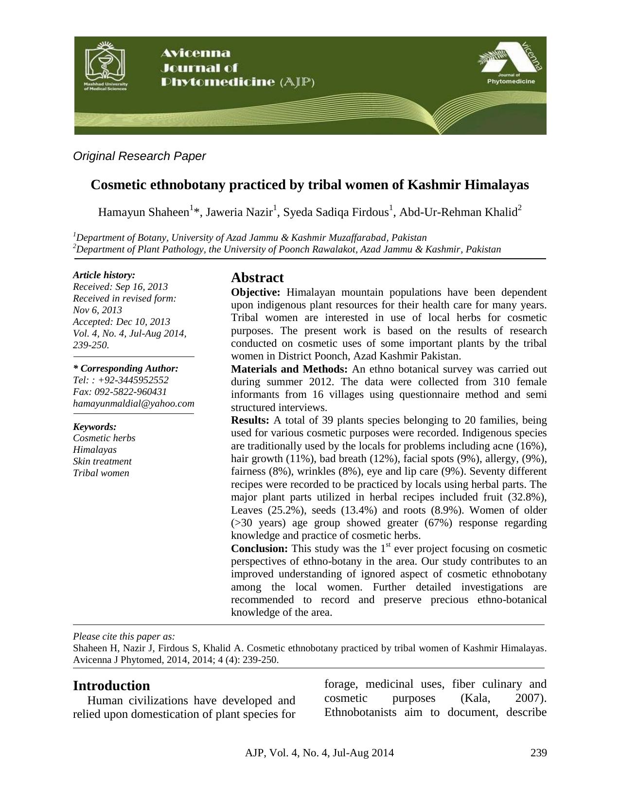 AJP Volume 4 Issue 4 Pages 239-250 by Maryam Akaberi