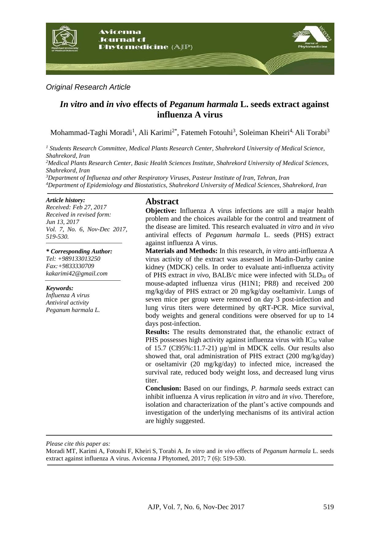 AJP Volume 7 Issue 6 Pages 519-530 by Fatemeh Forouzanfar