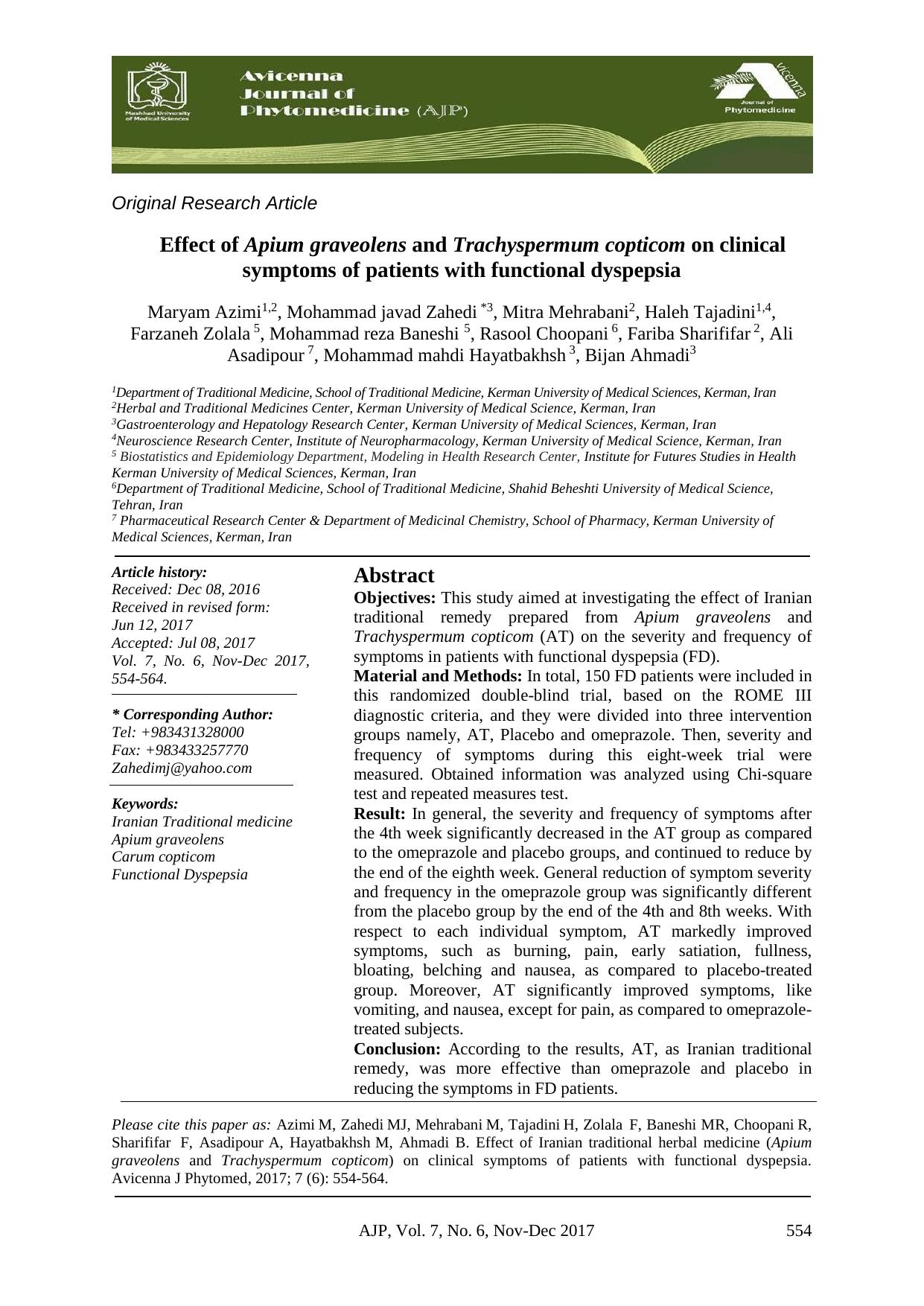 AJP Volume 7 Issue 6 Pages 554-564 by Fatemeh Forouzanfar
