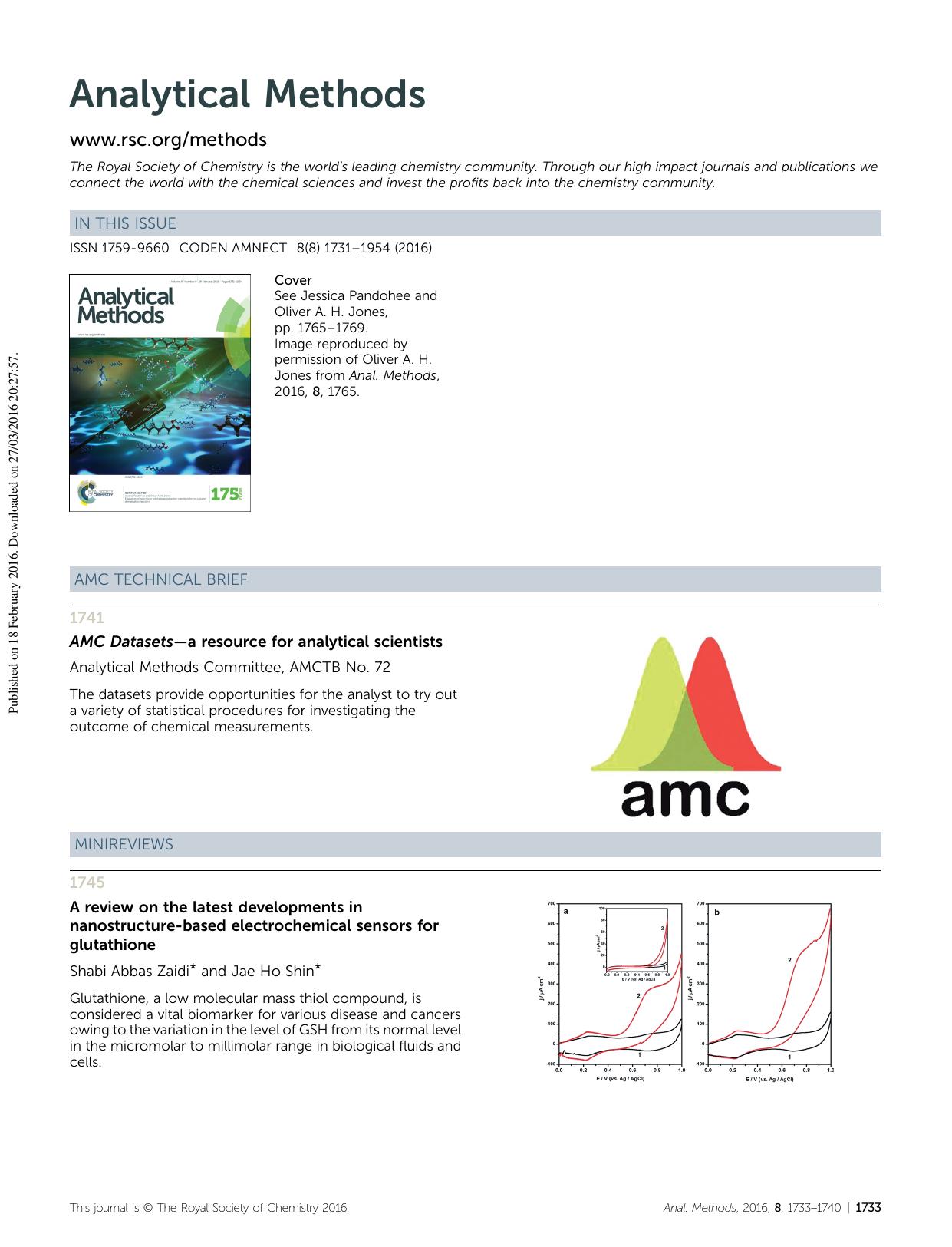 AMC Datasetsâa resource for analytical scientists by Unknown