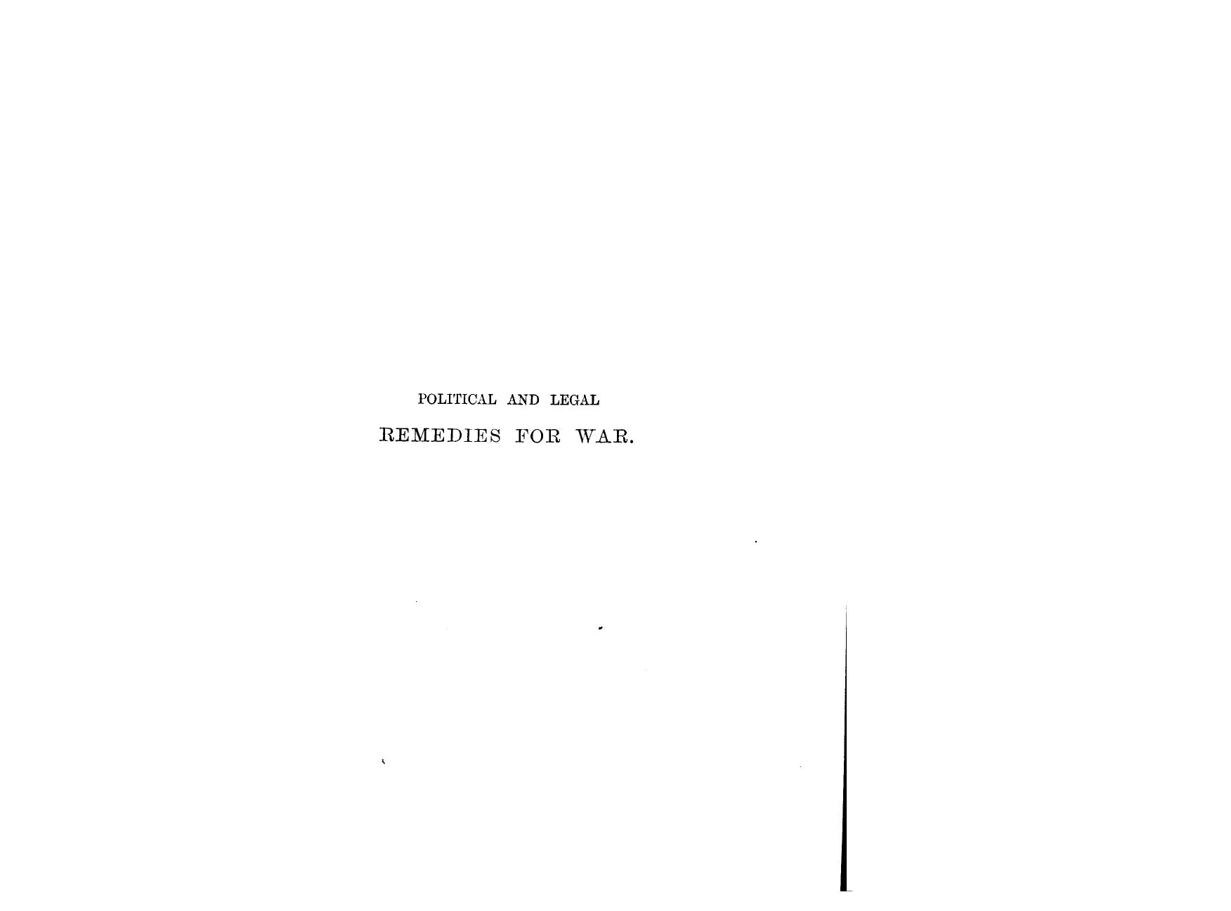 AMOS, BY Sheldon AMOS - Political and legal remedies for war by 1880