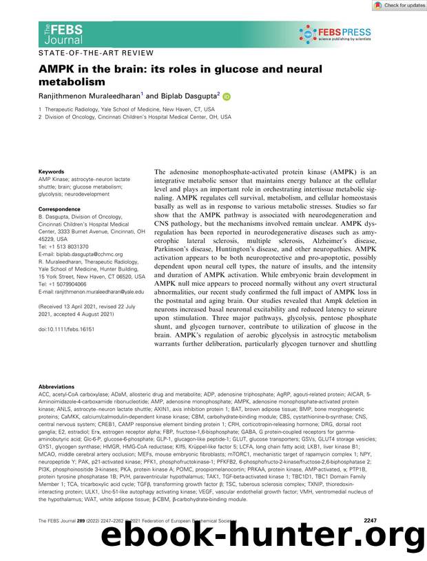 AMPK in the brain: its roles in glucose and neural metabolism by Unknown
