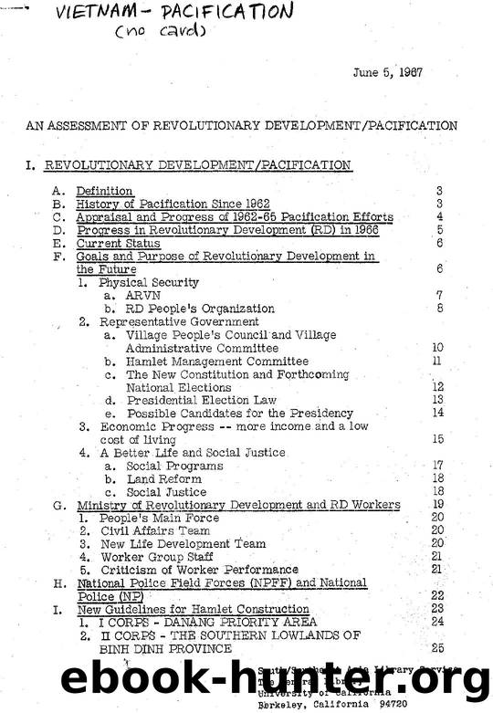 AN ASSESSMENT OF REVOLUTIONARY DEVELOPMENTPACIFICATION by Unknown