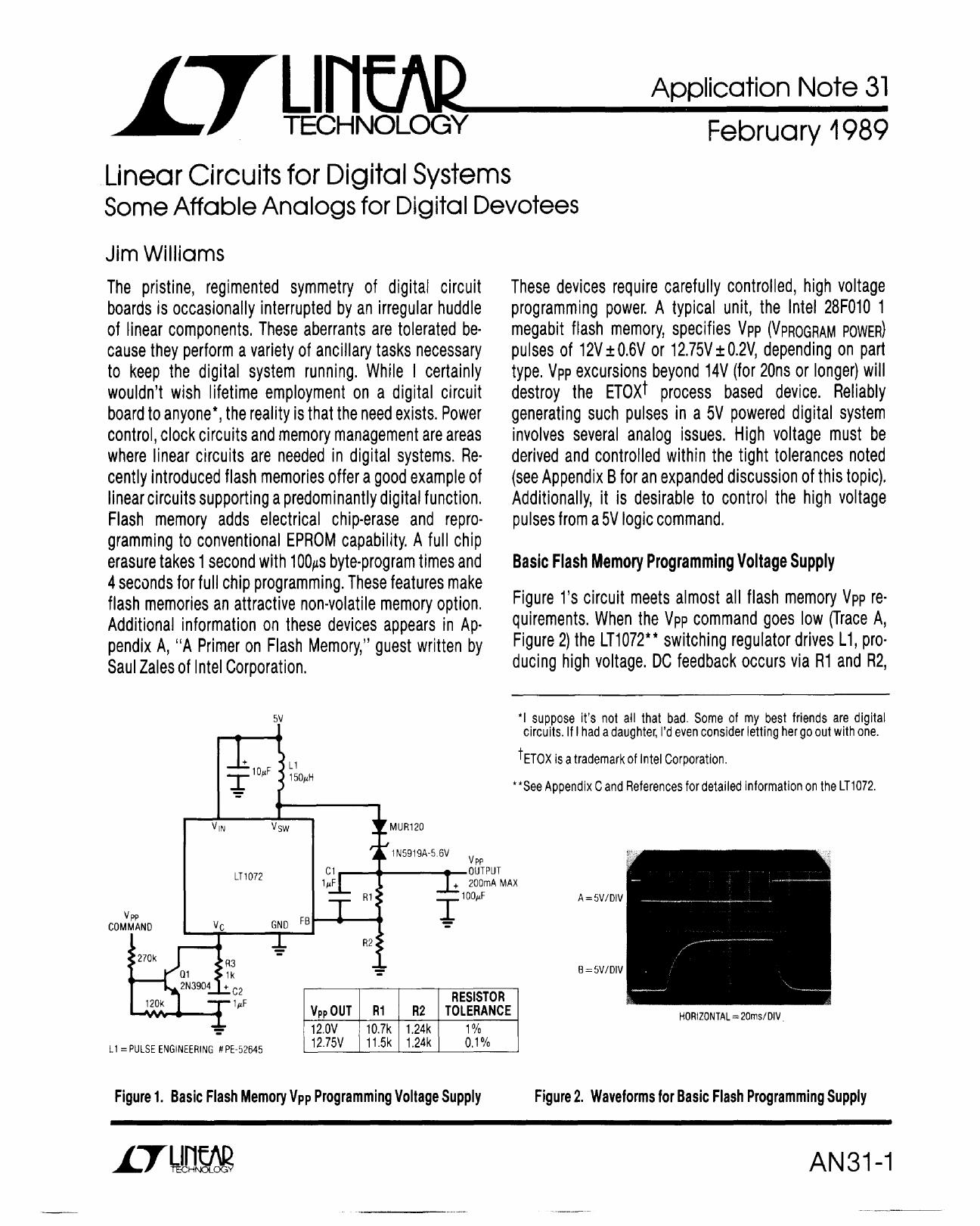 AN31 - Linear Circuits for Digital Systems by Linear Technology Corporation