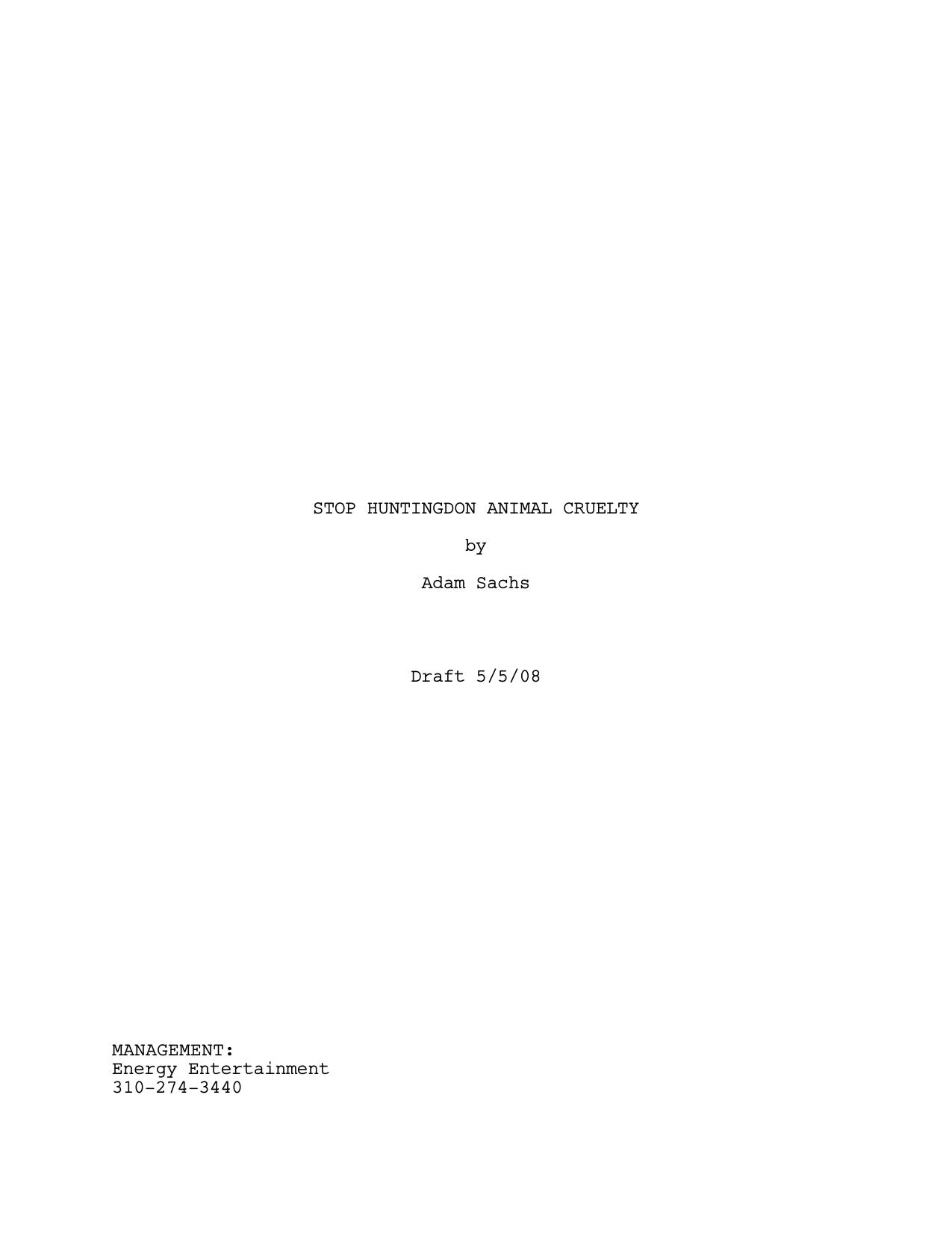 ANIMAL CRUELTY (draft 2).fdr by Adam Sachs