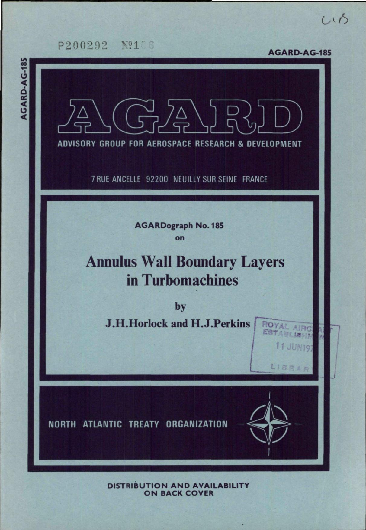 ANNULUS WALL BOUNDARY LAYERS IN TURBOMACHINES by Horlock J.H