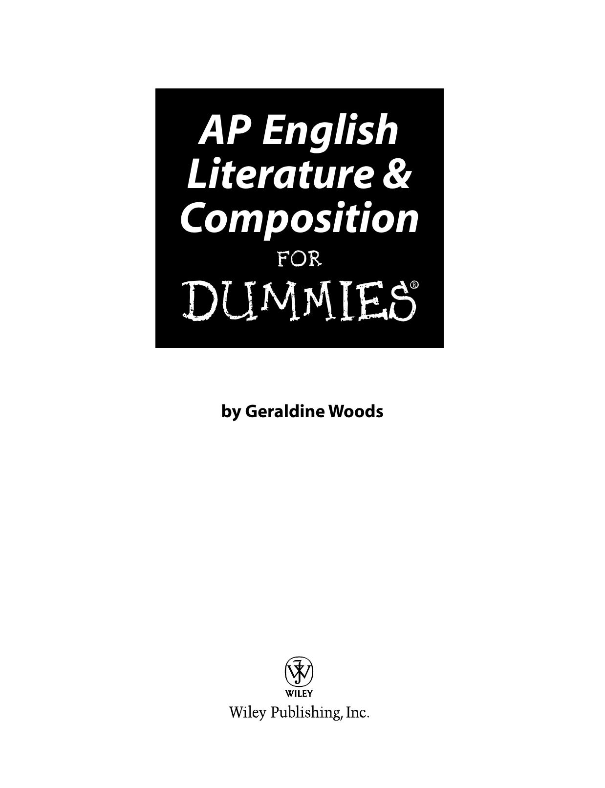 AP English Literature & Composition for Dummies (ISBN by 0470194251)