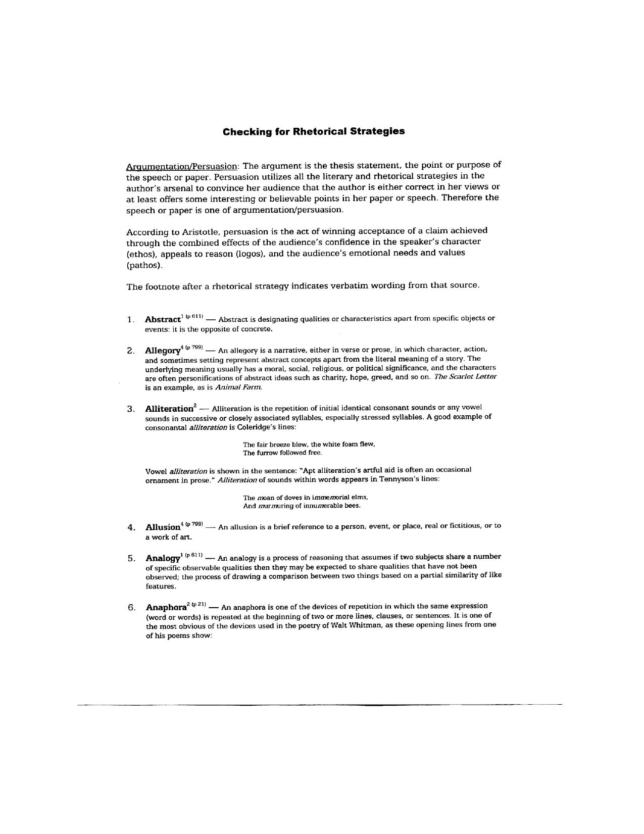 AP Rhetorical Strategies by CSS