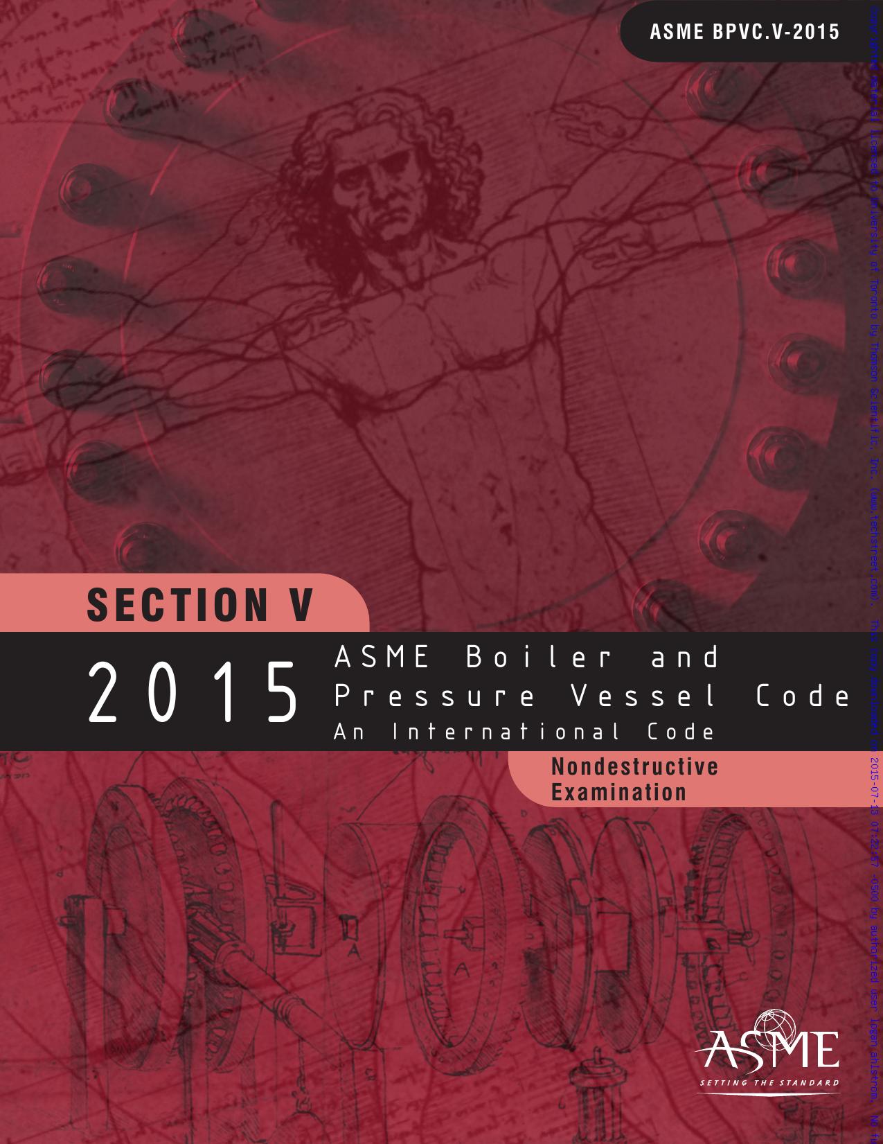 ASME BPVC 2015 Section V - Nondestructive Examination by American Society of Mechanical Engineers