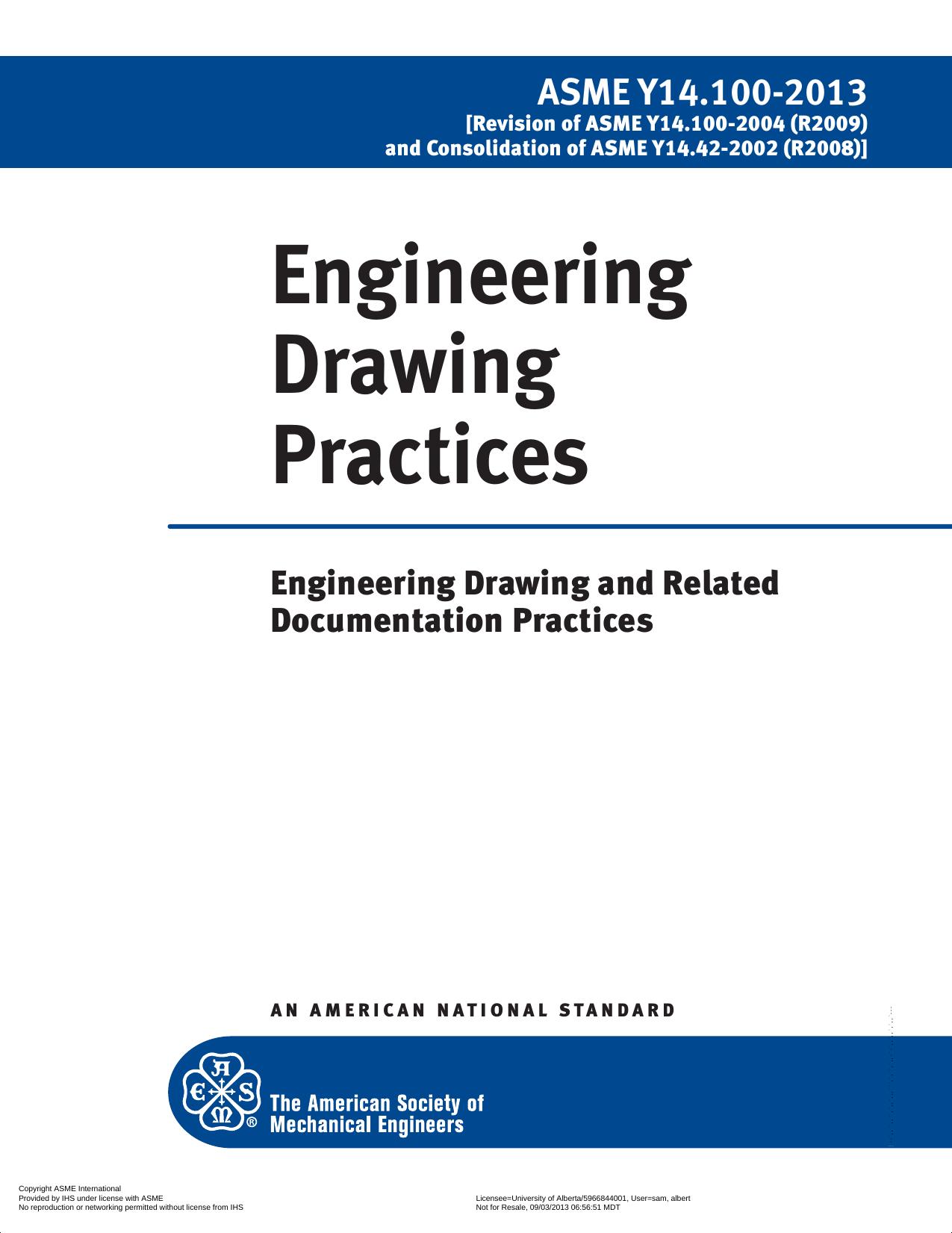 ASME Y14.100-2013 - Engineering Drawing Practices by The American Society of Mechanical Engineers