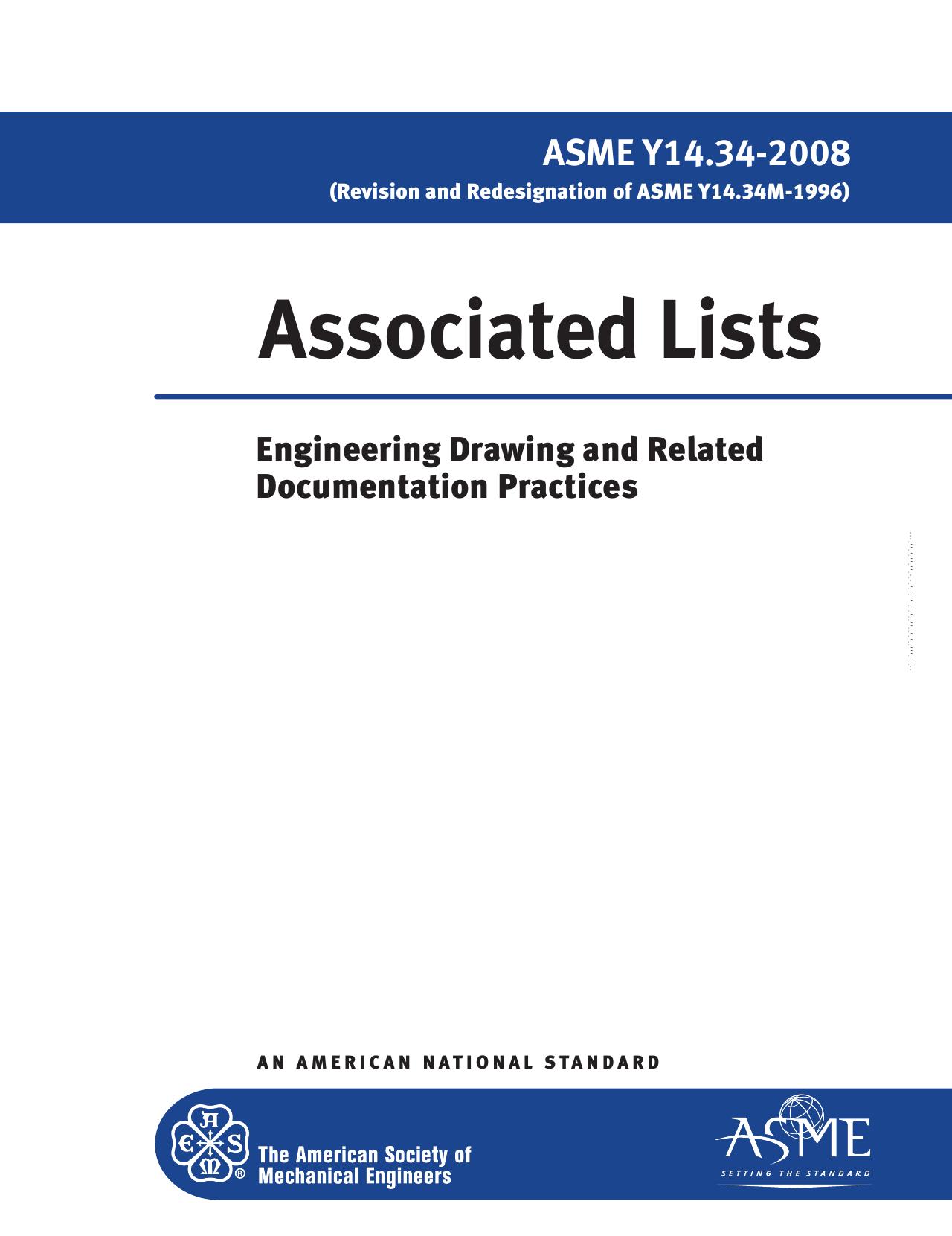 ASME Y14.34-2008 - Associated Lists by The American Society of Mechanical Engineers