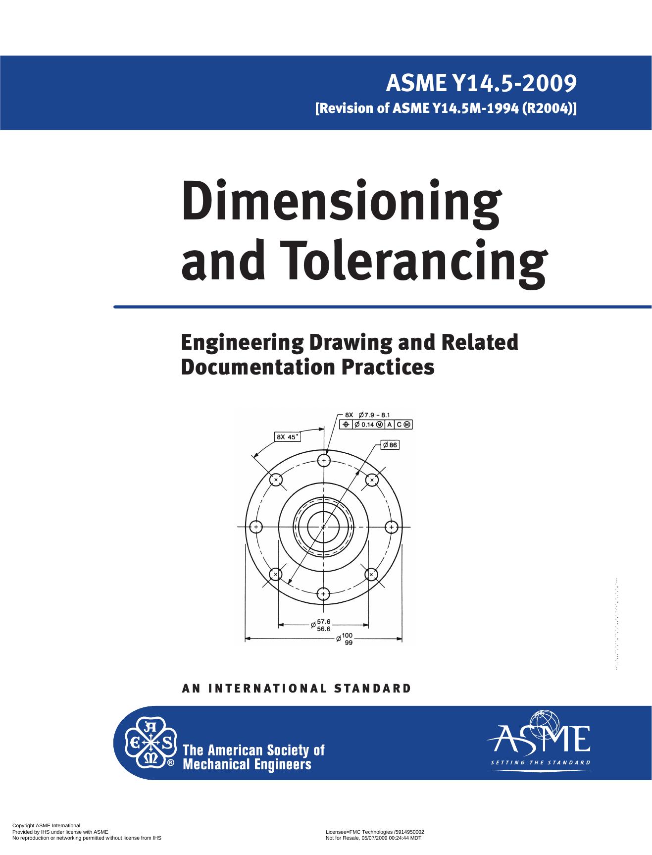 ASME Y14.5-2009 - Dimensioning and Tolerancing by The American Society of Mechanical Engineers
