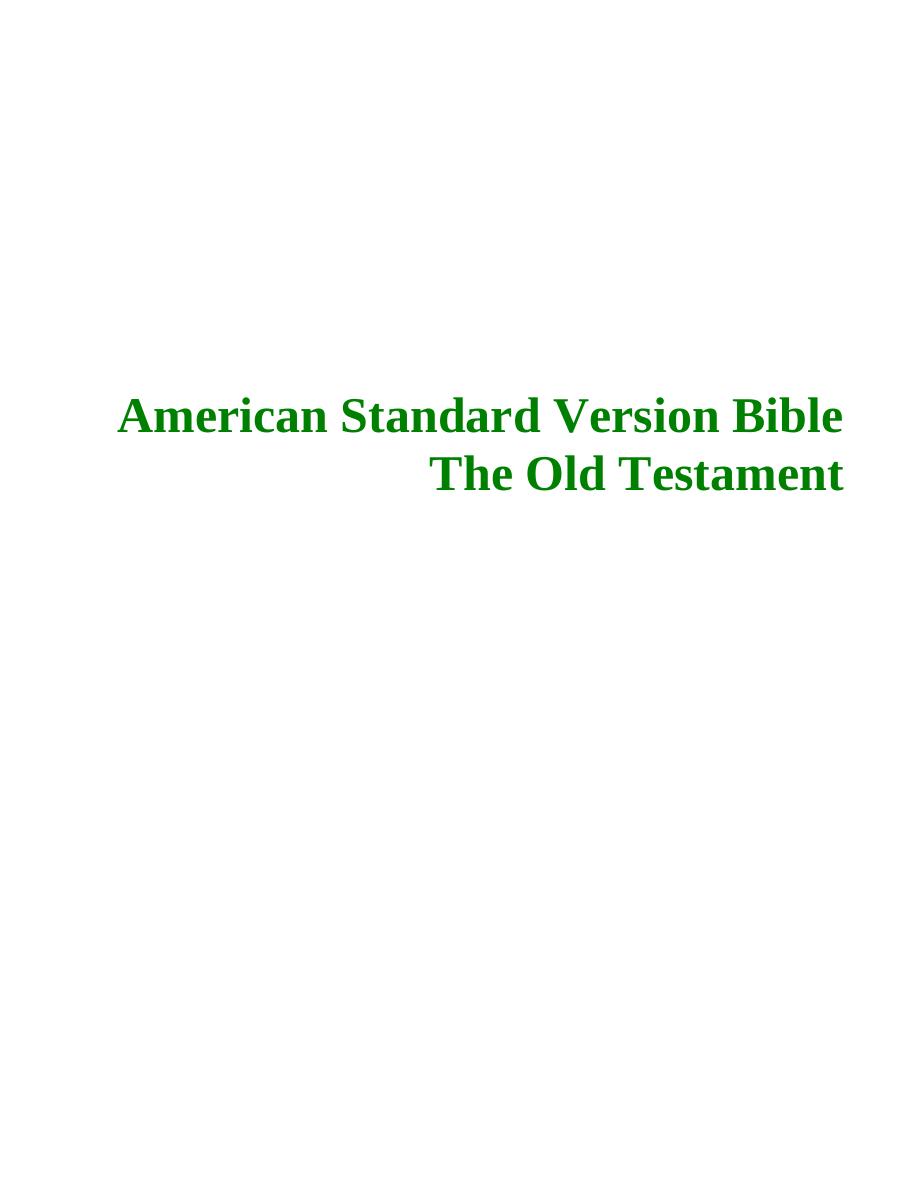 ASV - American Standard Version Bible by Unknown