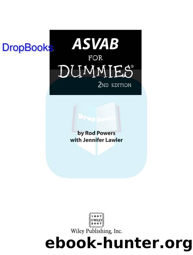 ASVAB for Dummies ISBN by 0470106719 DropBooks APP