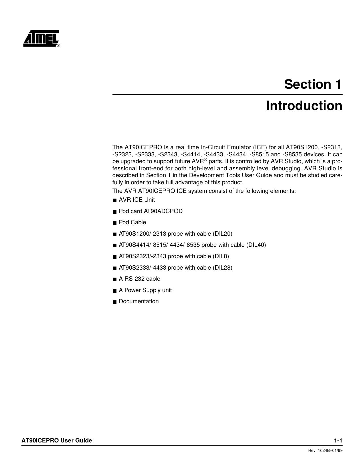 AT90ICEPRO User Guide by Unknown