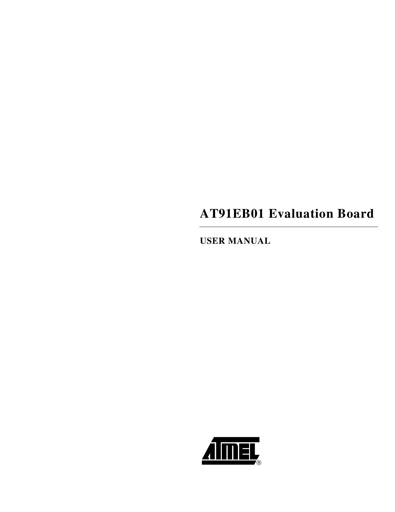 AT91EB01 Evaluation Board User Manual by Atmel Corporation - Rousset