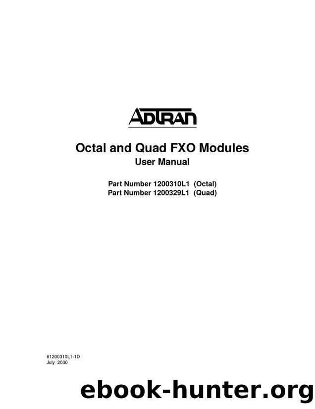 ATLAS 550 Octal FXO Voice Module User Manual by Unknown