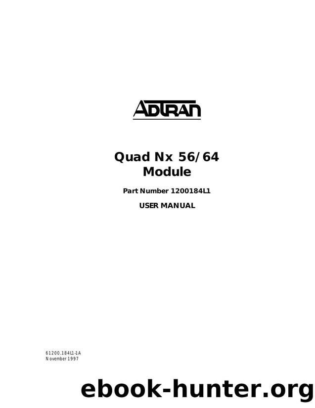 ATLAS 800 Series Quad Nx56-54 V35 Module User Manual by Unknown