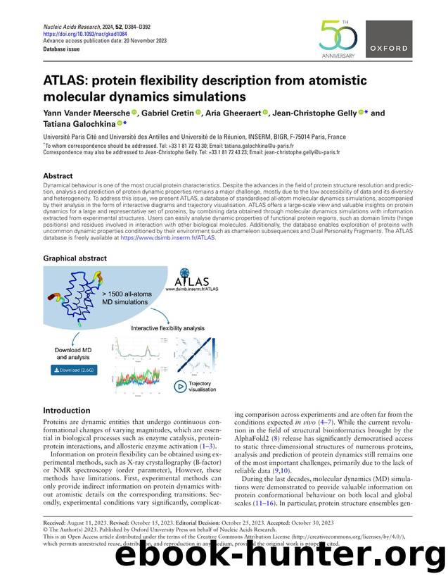 ATLAS: protein flexibility description from atomistic molecular dynamics simulations by Yann Vander Meersche & Gabriel Cretin & Aria Gheeraert & Jean-Christophe Gelly & Tatiana Galochkina