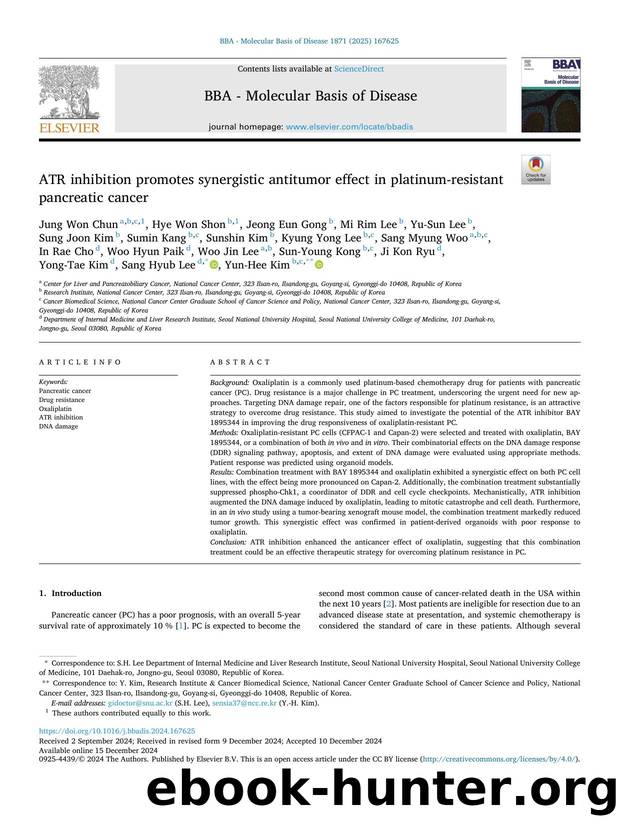 ATR inhibition promotes synergistic antitumor effect in platinum-resistant pancreatic cancer by unknow