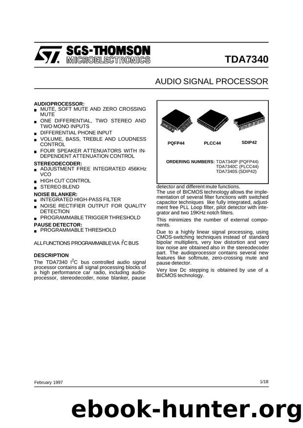 AUDIO SIGNAL PROCESSOR by SGS-THOMSON Microelectronics