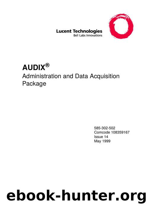 AUDIXÂ® Administration and Data Acquisition Package by EZ Manuals
