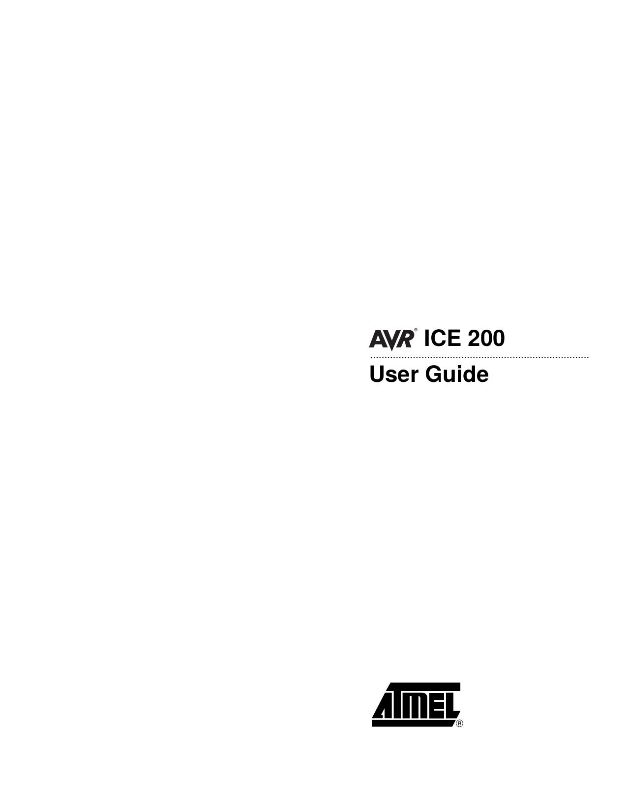 AVR ICE 200 User Guide by Atmel Corporation