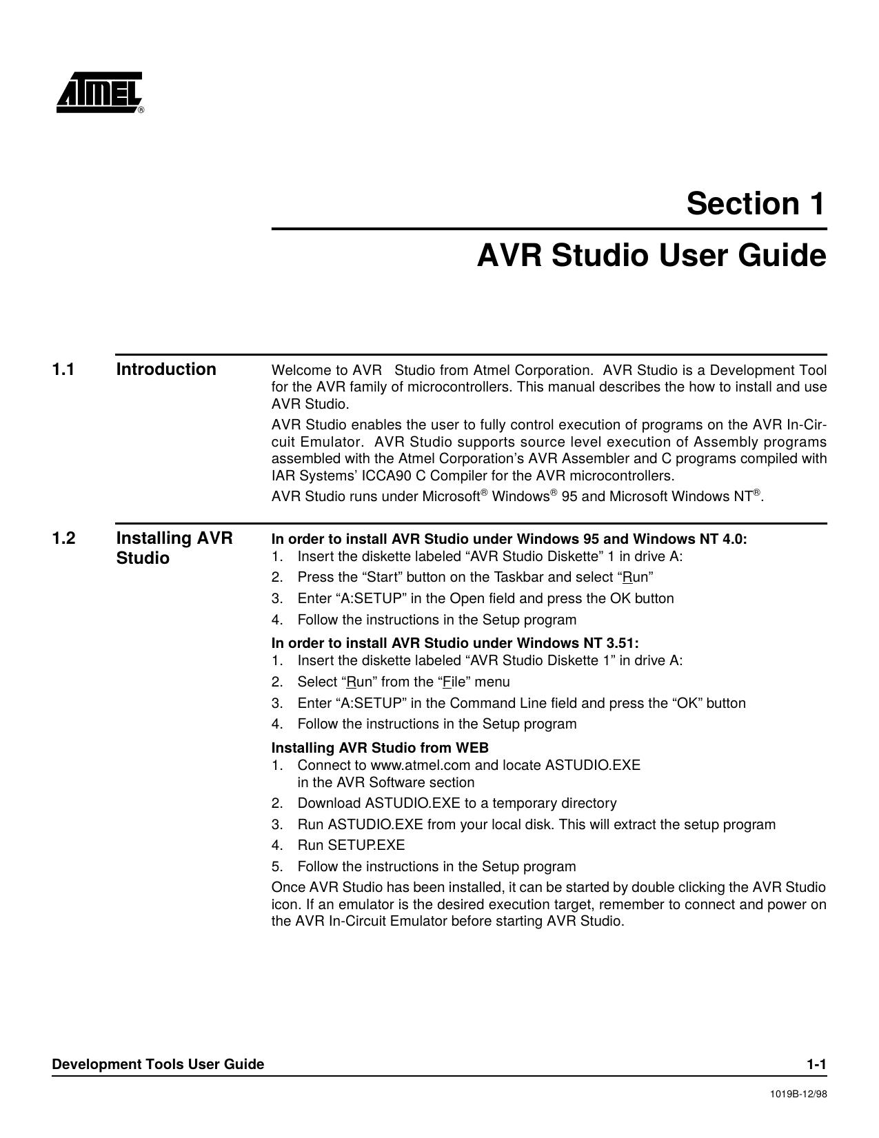AVR Studio User Guide by Unknown