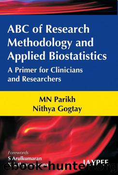 Abc of Research Methodology and Applied Biostatistics by M.N. Parikh;Nithya Gogtay