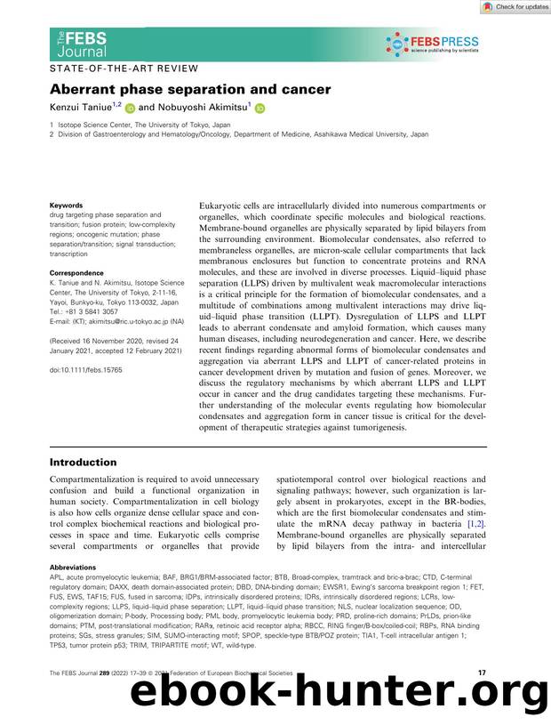 Aberrant phase separation and cancer by Unknown