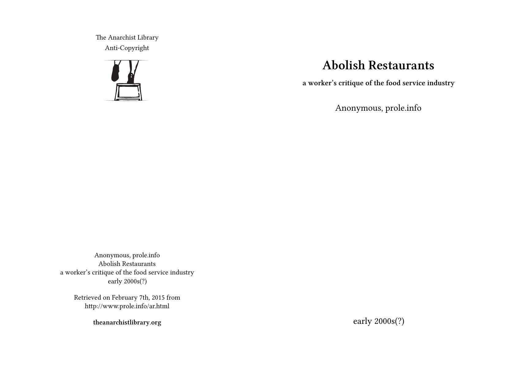 Abolish Restaurants by Anonymous prole.info