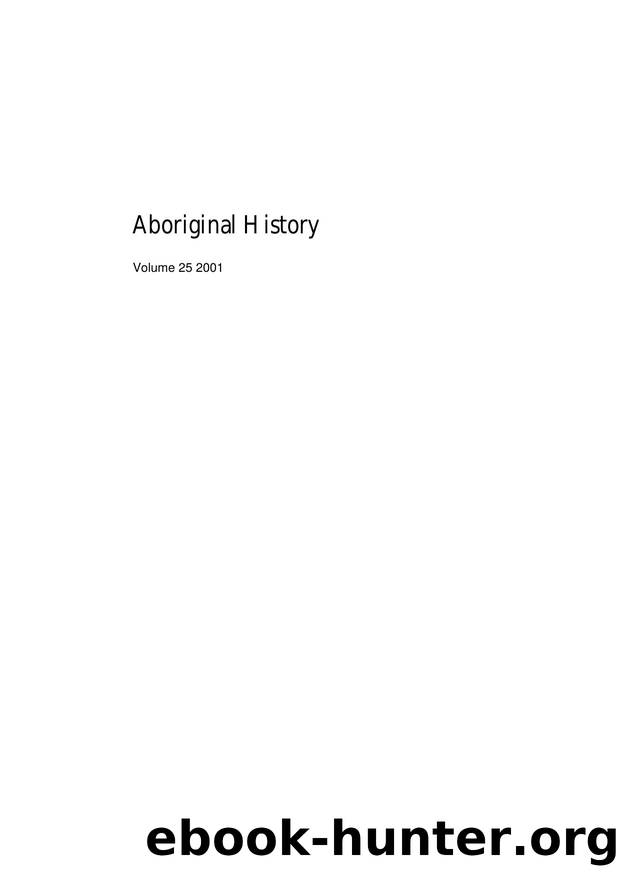 Aboriginal History 25 - Contents by Unknown