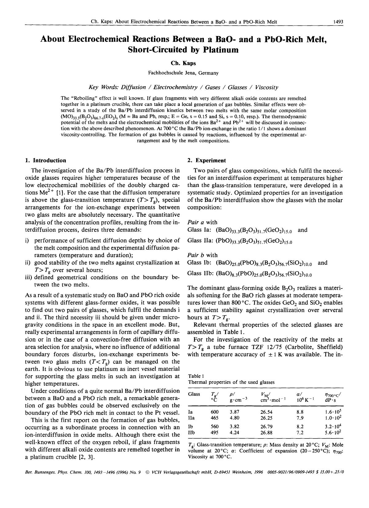 About electrochemical reactions between a BaO- and a PbO-Rich melt, short-circuited by platinum by Unknown