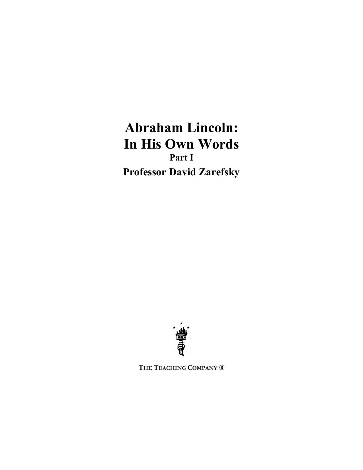 Abraham Lincoln - In His Own World by David Zarefsky