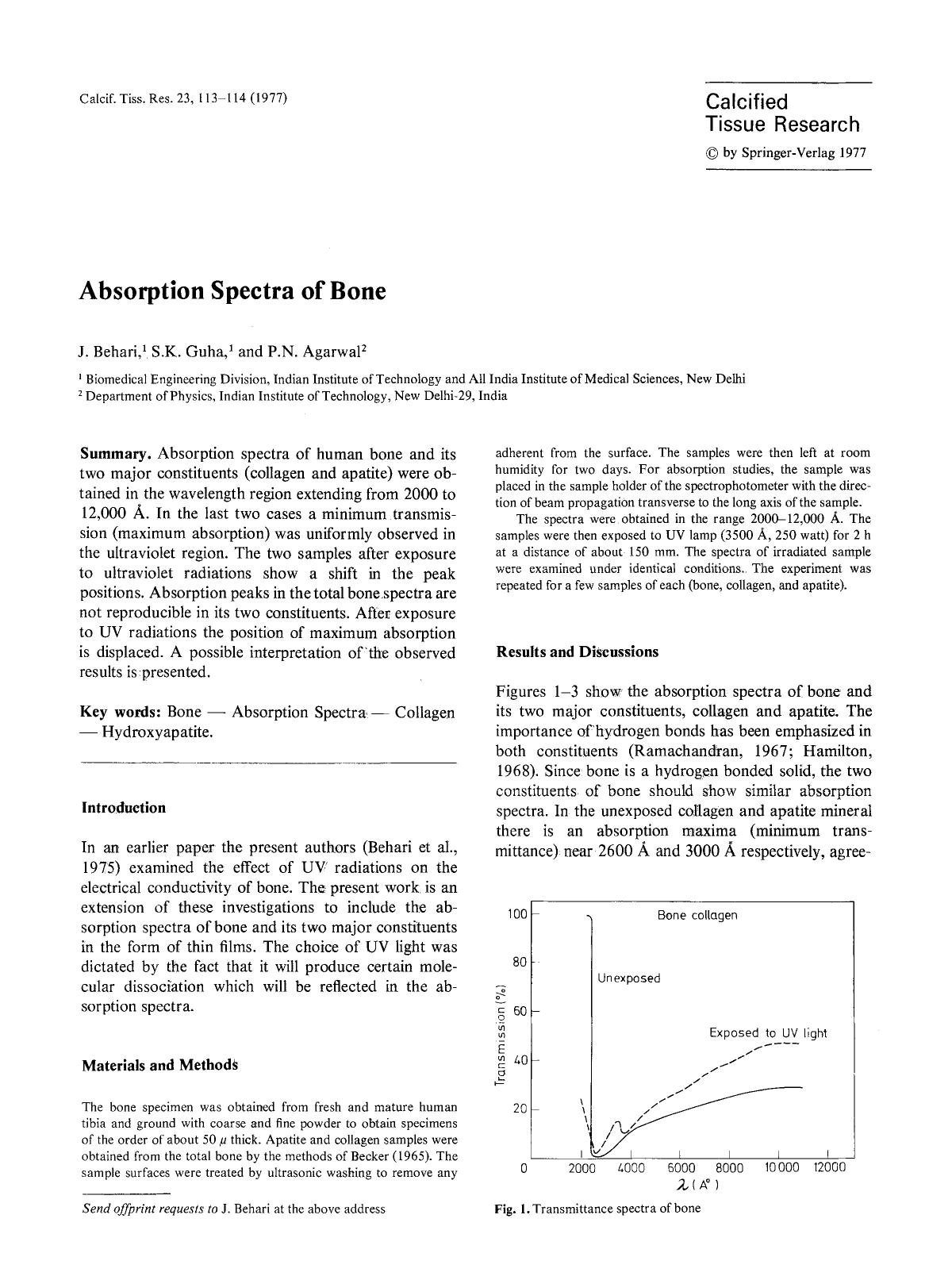 Absorption spectra of bone by Unknown
