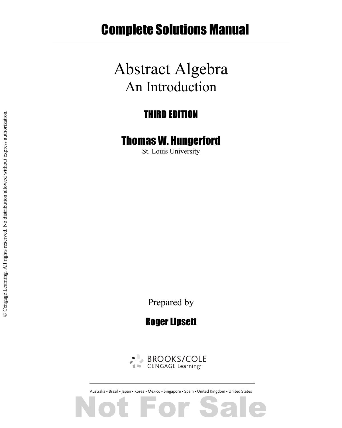 Abstract Algebra: An Introduction - Complete Solutions Manual by Thomas W. Hungerford