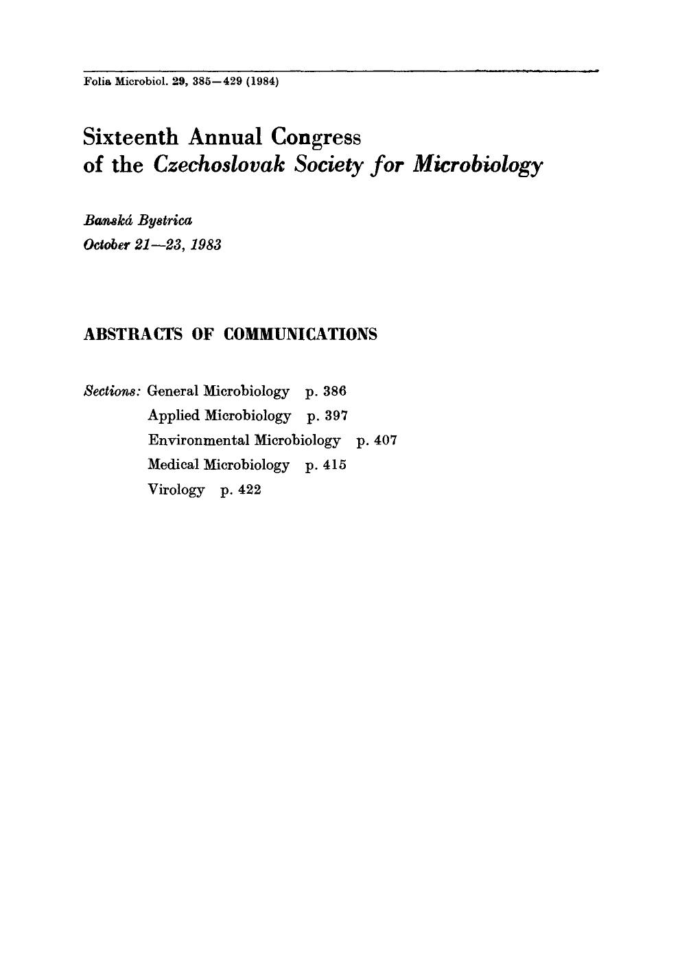 Abstracts of communications by Unknown