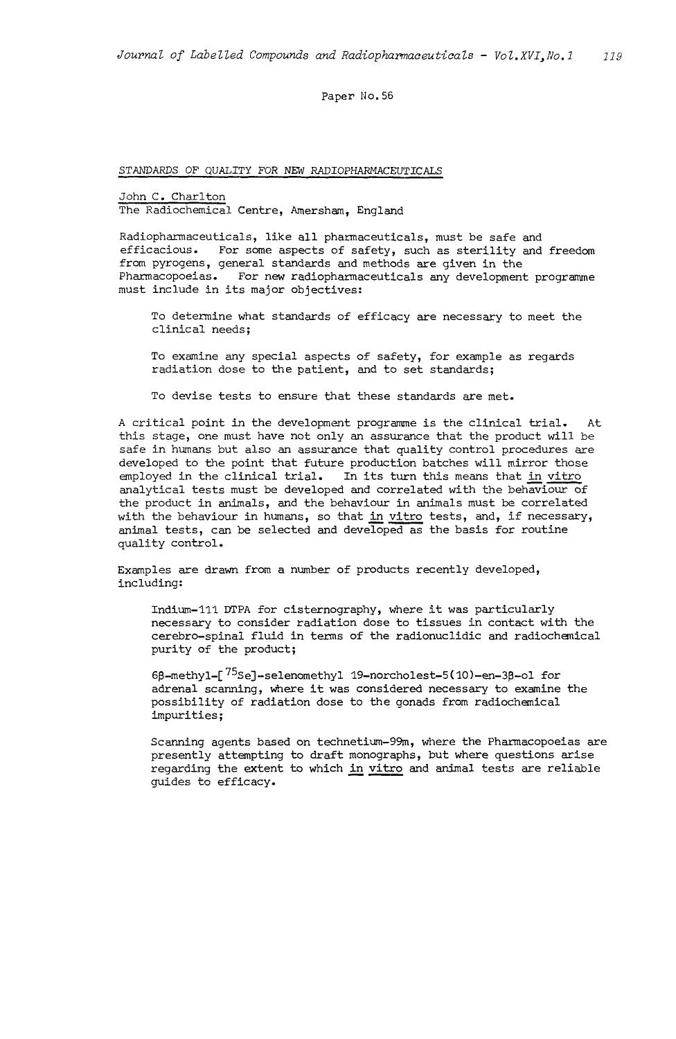 Abstracts. Second international symposium on radiopharmaceuticals chemistry. Part II by Unknown