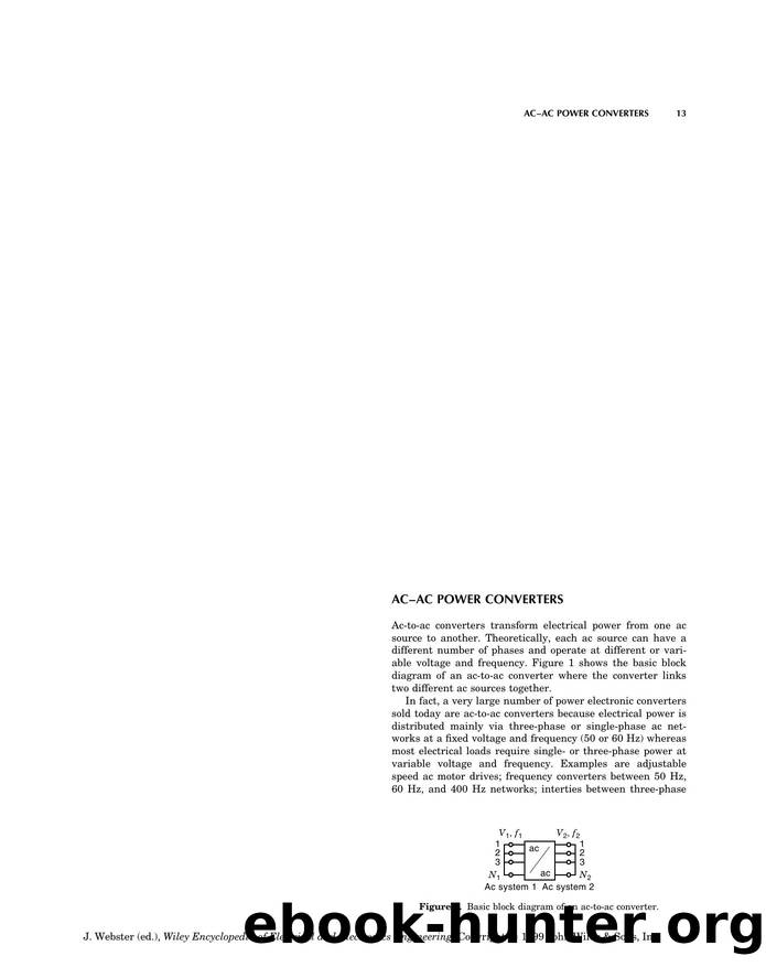 Ac-Ac Power Converters". In: Wiley Encyclopedia of Electrical and Electronics Engineering by Unknown
