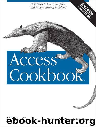 Access Cookbook by Ken Getz & Paul Litwin & Andy Baron