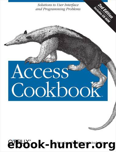 Access Cookbook by Ken Getz; Paul Litwin; Andy Baron