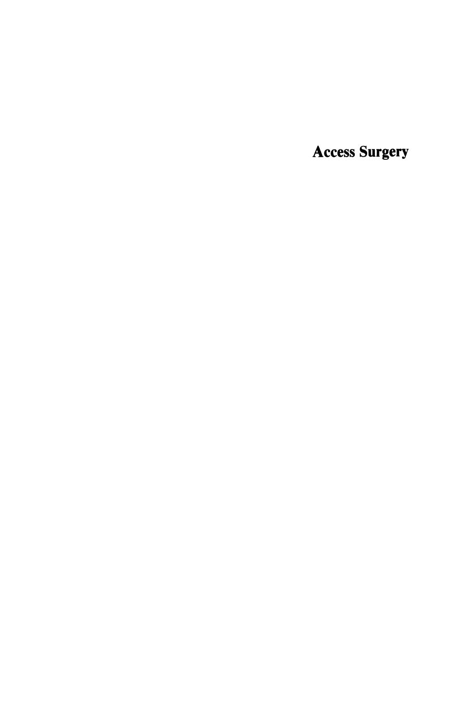 Access Surgery: A review of current techniques for vascular access for Haemodialysis, Chemotherapy and Total parenteral nutrition by unknow