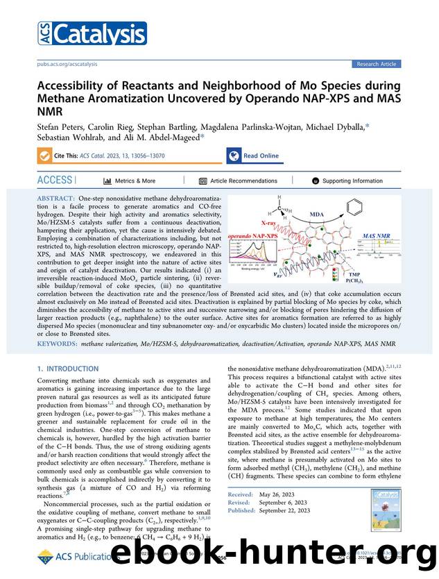 Accessibility of Reactants and Neighborhood of Mo Species during Methane Aromatization Uncovered by Operando NAP-XPS and MAS NMR by unknow