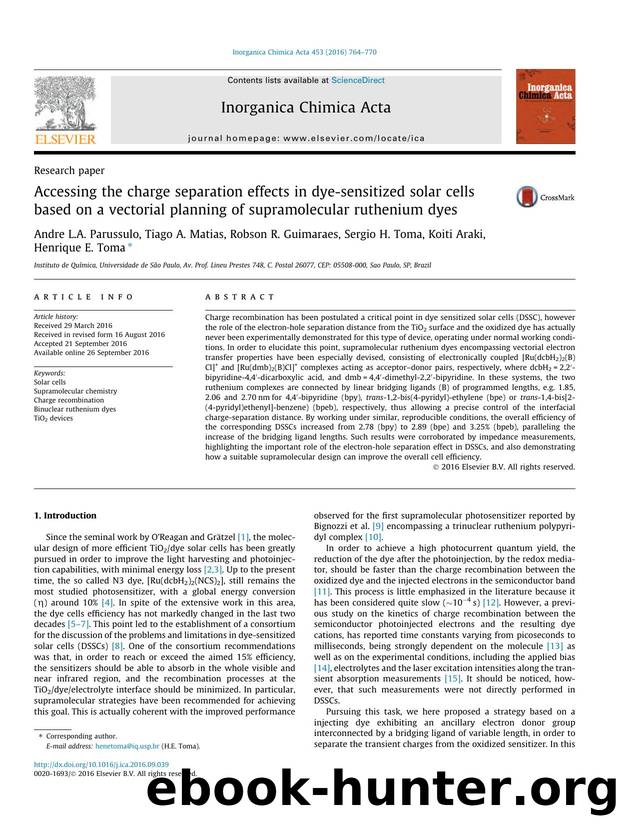 Accessing the charge separation effects in dye-sensitized solar cells based on a vectorial planning of supramolecular ruthenium dyes by unknow