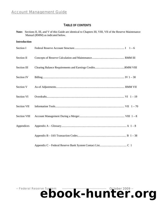 Account Management Guide by Federal Reserve Banks