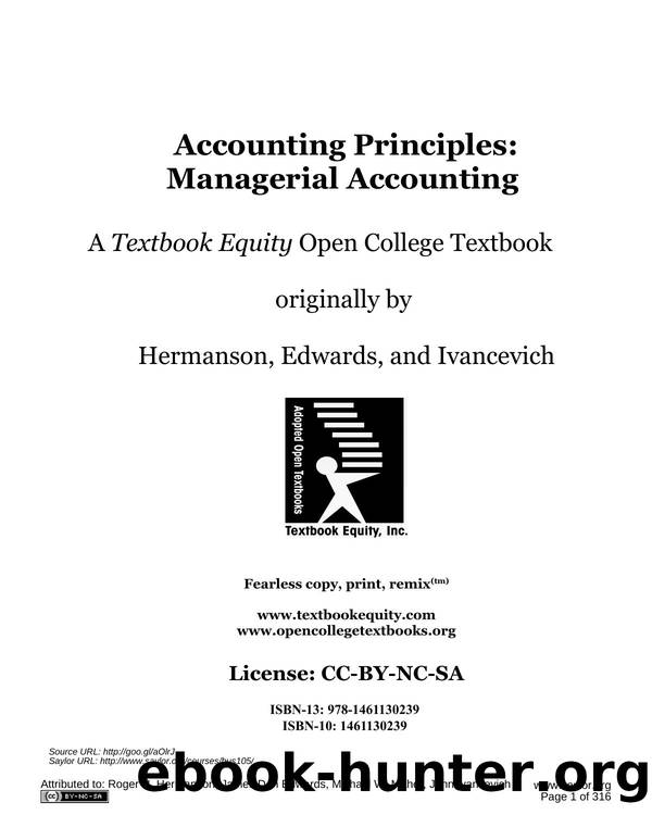Accounting Principles: A Business Perspective, Managerial Accounting by Unknown