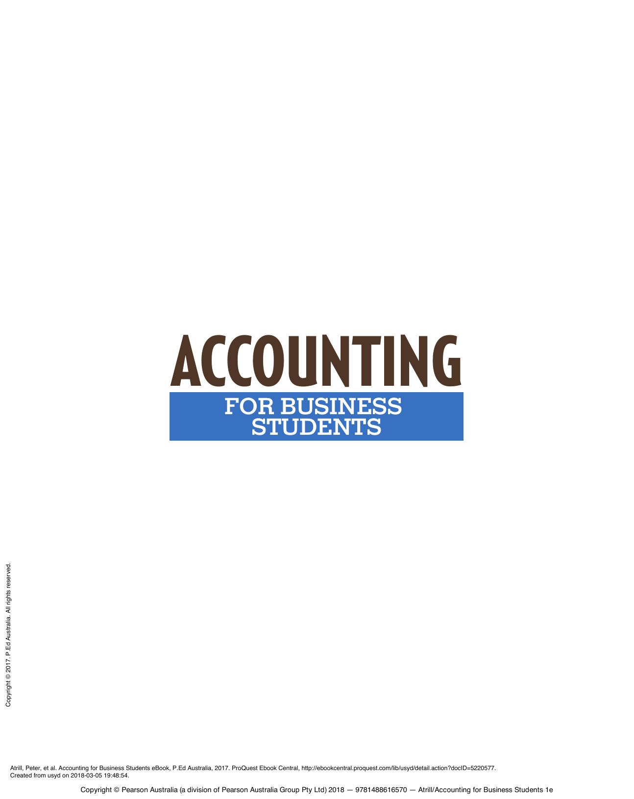 Accounting for Business Students by Peter Atrill